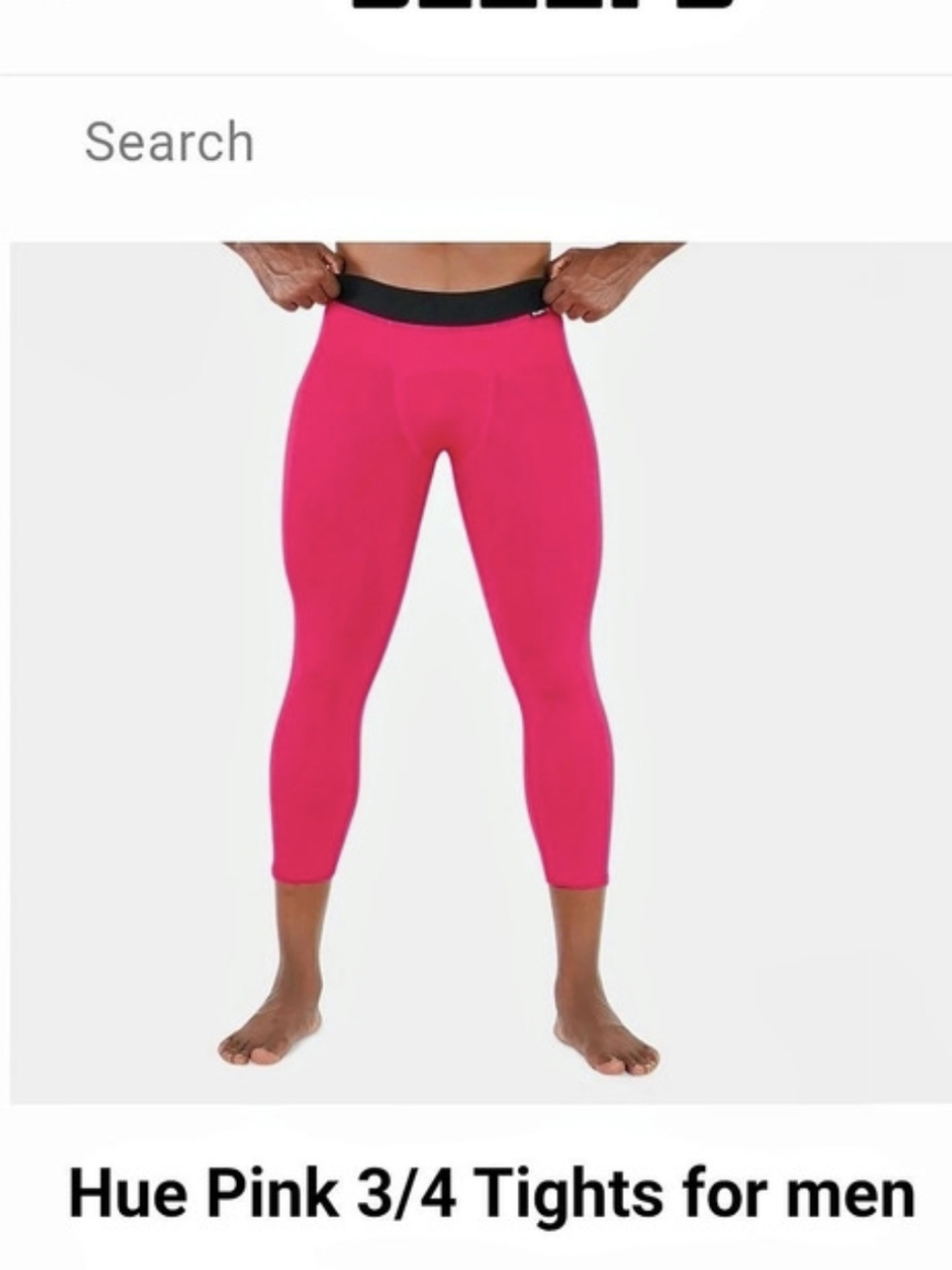 SLEEFs Hue Pink 3/4 Tights for men In Pink Large